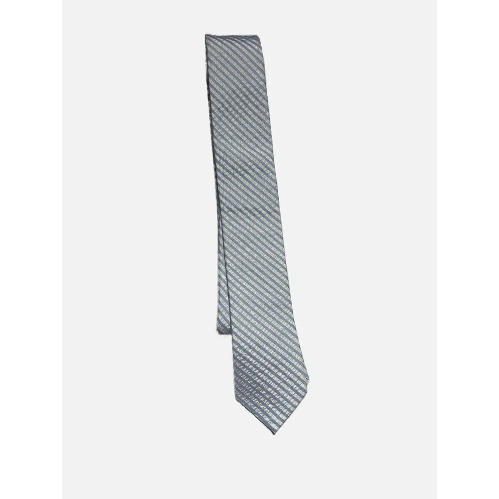 Crewcuts Tie Kids‎ OS Blue Seersucker Silk Cotton Blend Striped Formal Preppy